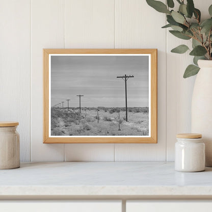 Telephone Poles on Highway in Gaines County Texas 1940