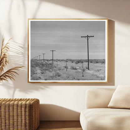 Telephone Poles on Highway in Gaines County Texas 1940