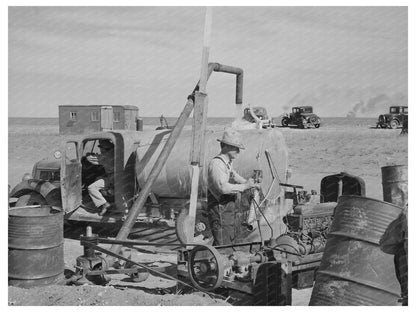 1940 Black and White Photo of Road Construction in Texas
