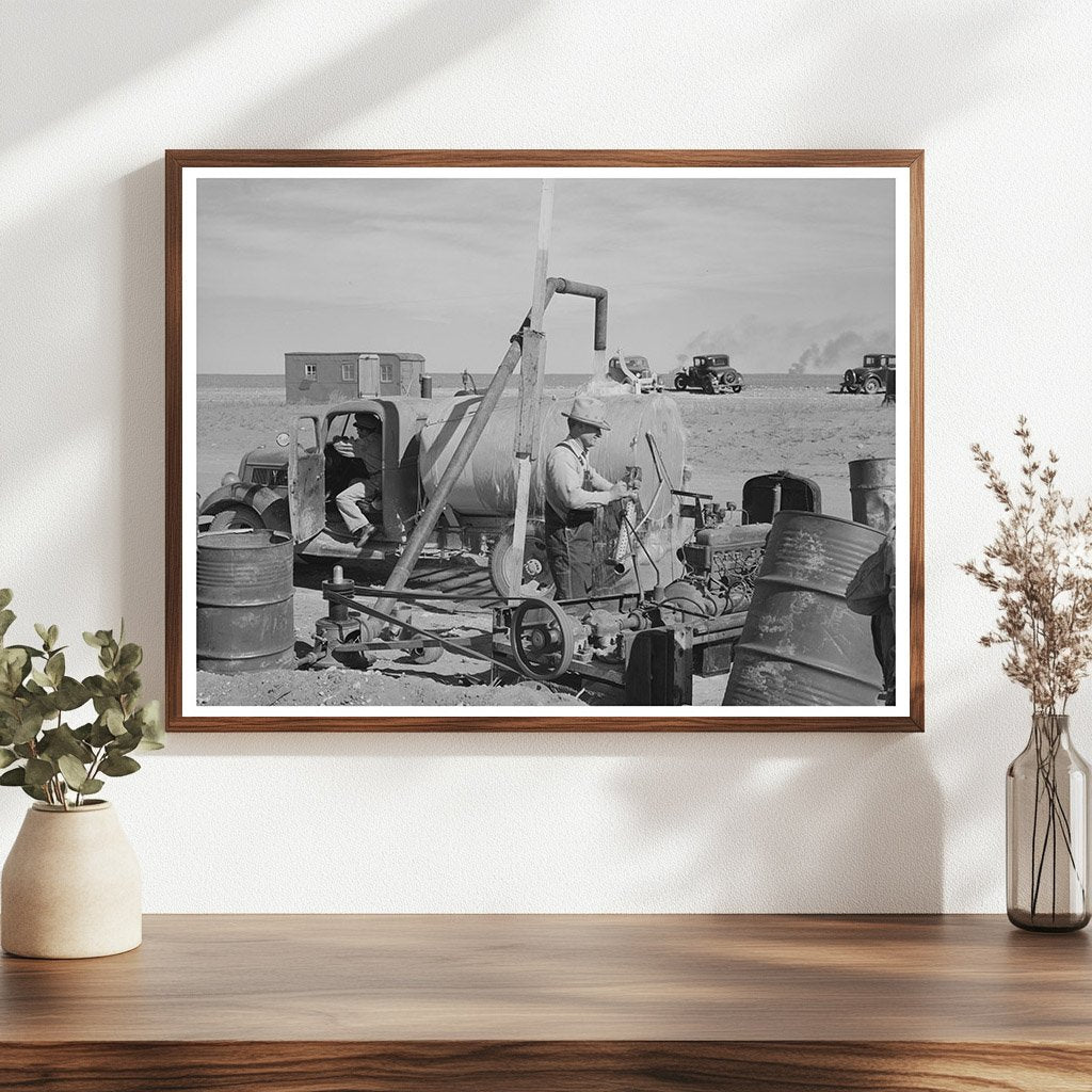 1940 Black and White Photo of Road Construction in Texas