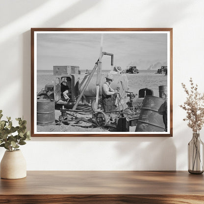 1940 Black and White Photo of Road Construction in Texas