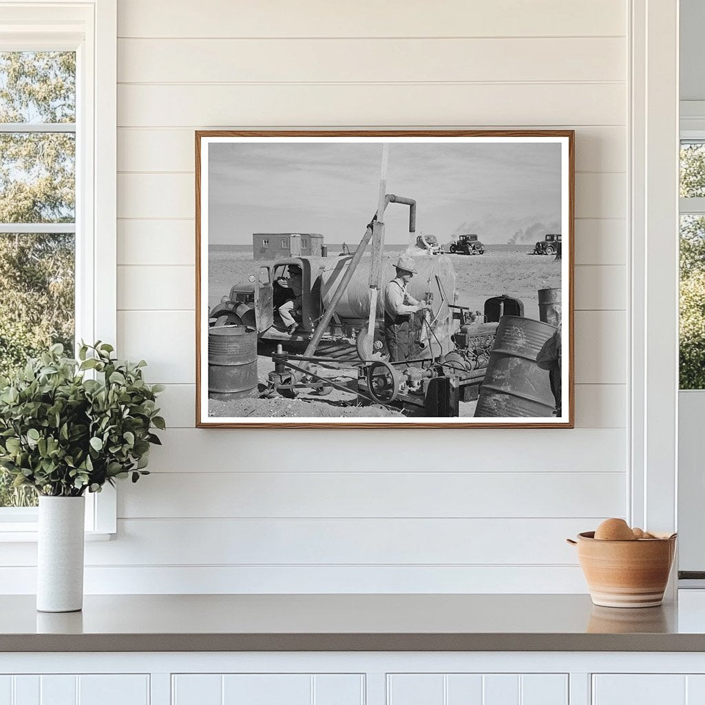 1940 Black and White Photo of Road Construction in Texas