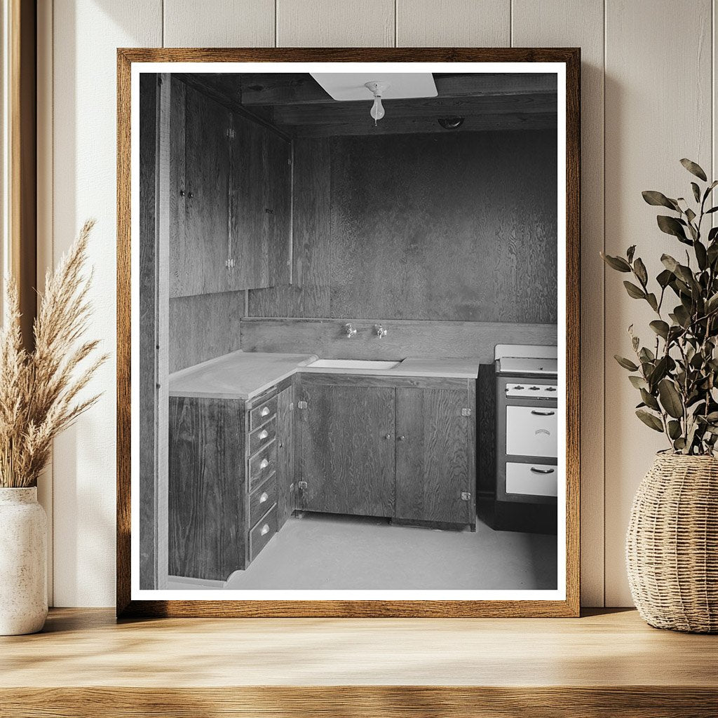 Kitchen of Migrant Labor Camp in Sinton Texas March 1940