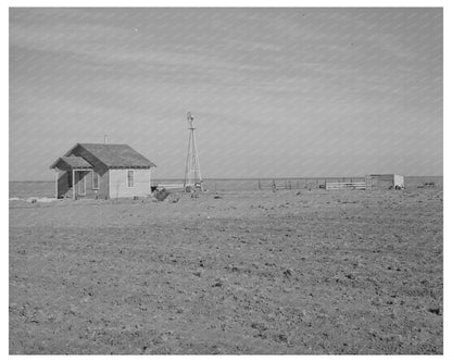 Farmhouse in Gaines County Texas March 1940 Negative