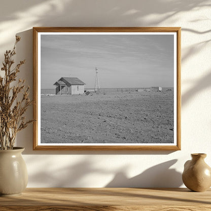 Farmhouse in Gaines County Texas March 1940 Negative