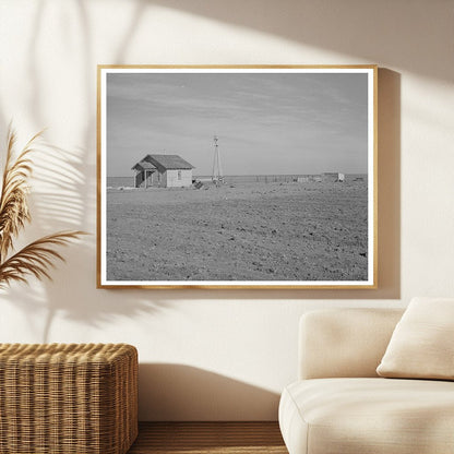 Farmhouse in Gaines County Texas March 1940 Negative