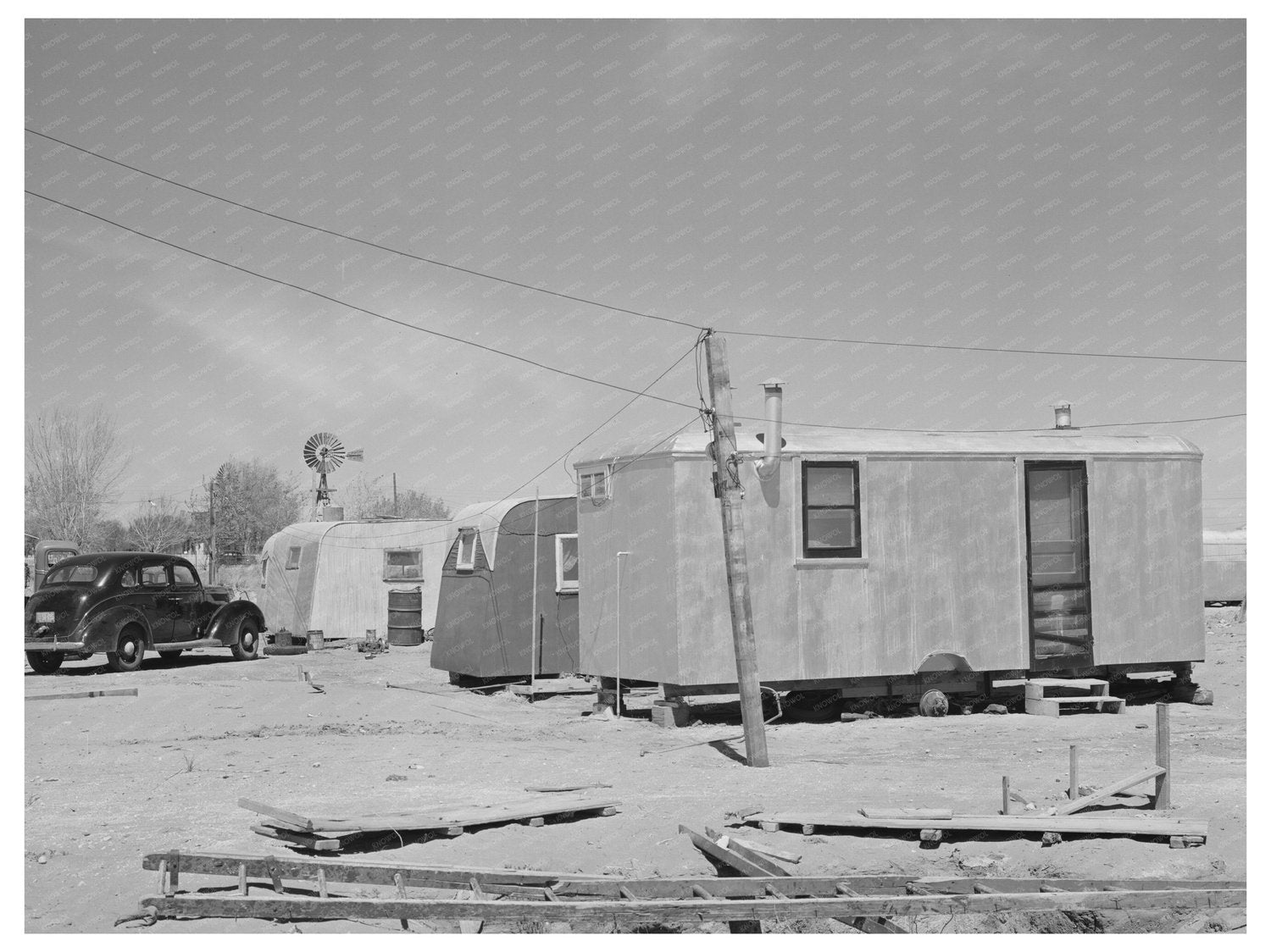 Trailer Homes of Oil Field Workers Hobbs New Mexico 1940