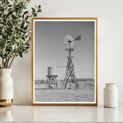 Windmill and Water Tank on Gaines County Farm 1940