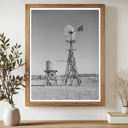 Windmill and Water Tank on Gaines County Farm 1940