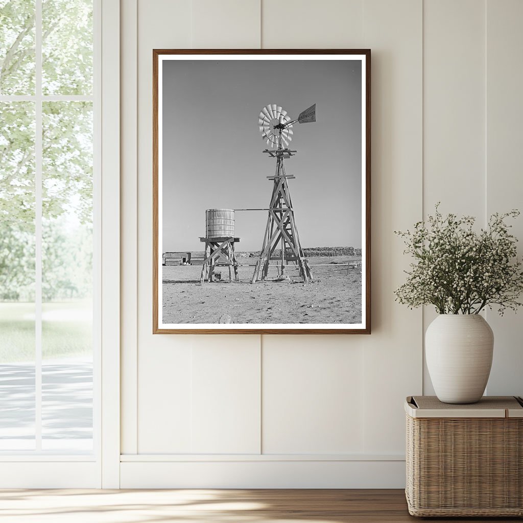 Windmill and Water Tank on Gaines County Farm 1940