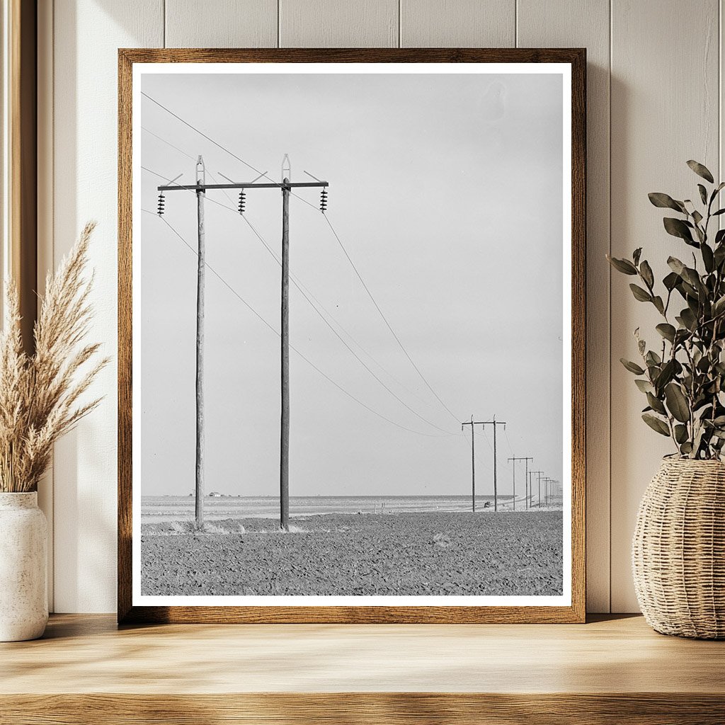Power Lines Along Highway in Dawson County Texas 1940