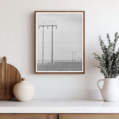 Power Lines Along Highway in Dawson County Texas 1940