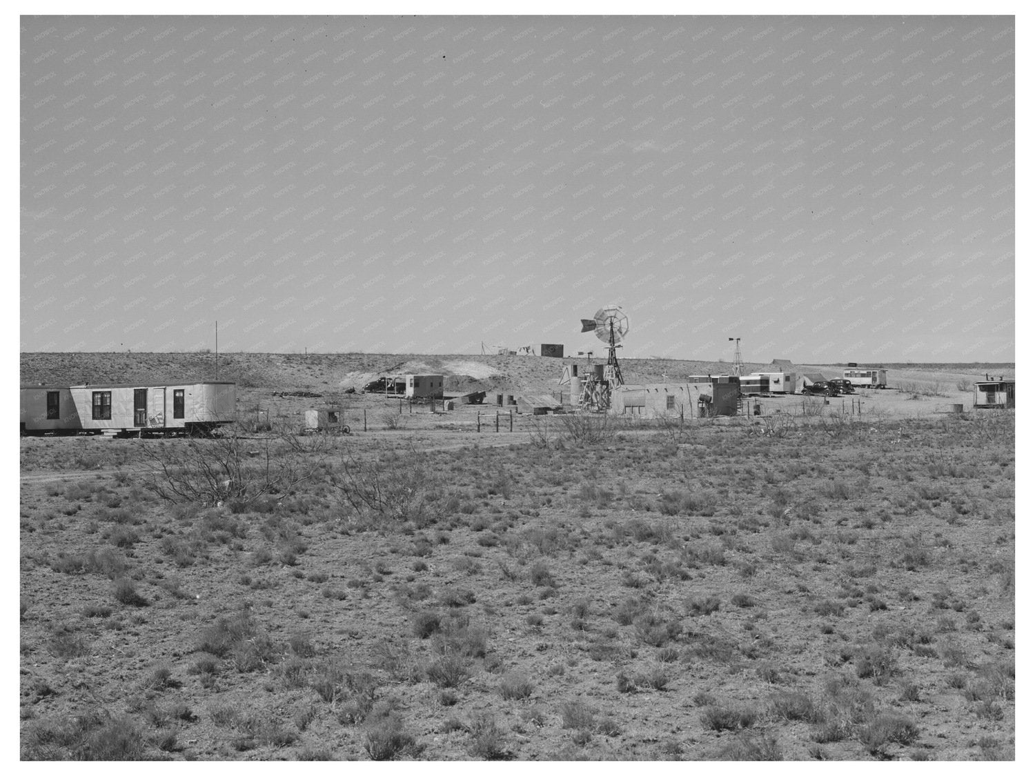 1940 Gaines County Texas Road Workers Camp Photo