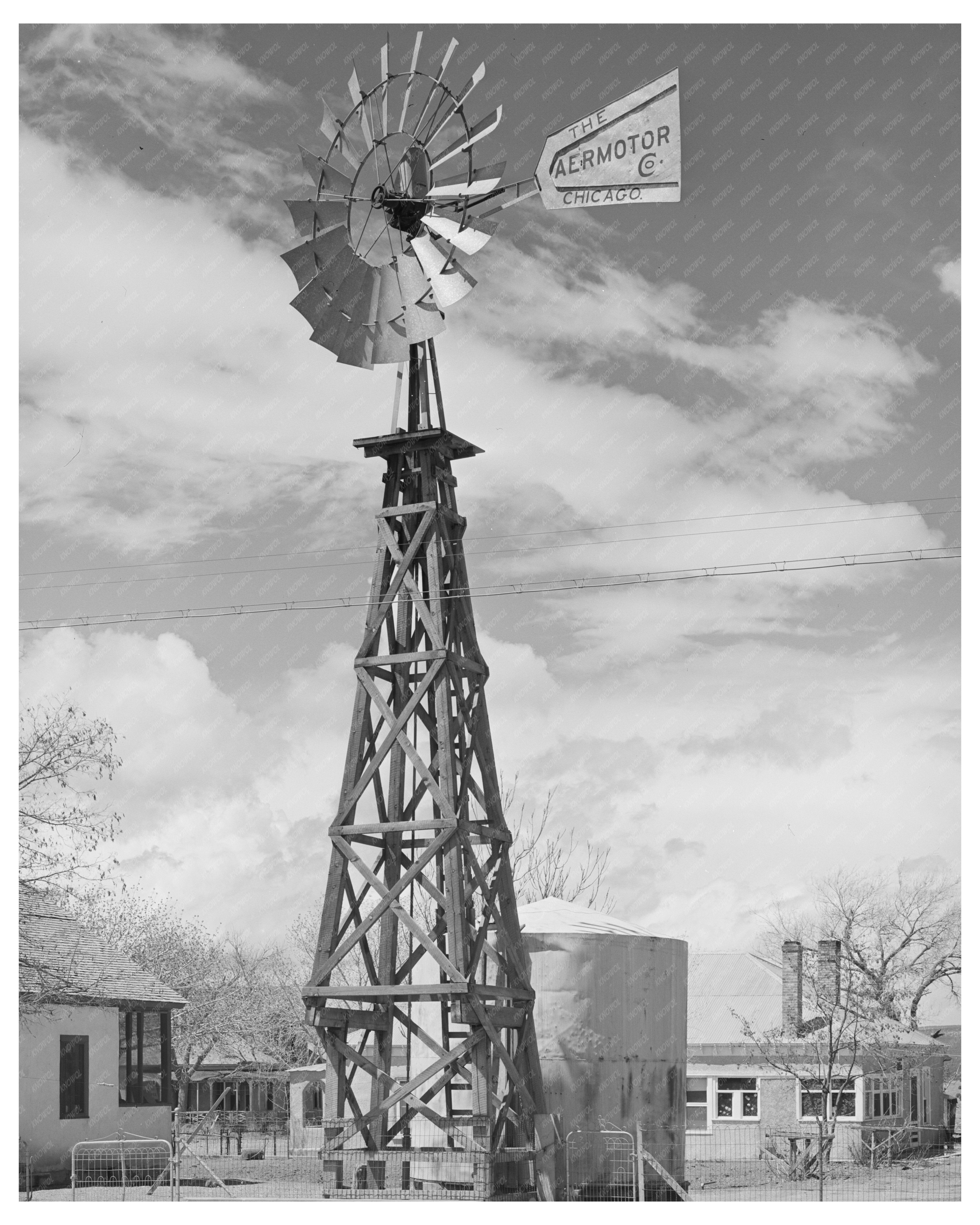 Windmill Water Source for Residences in Magdalena NM 1940