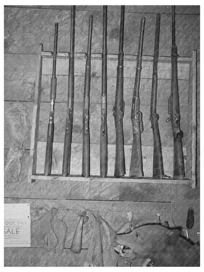 Navajo Lodge Gun Rack Datil New Mexico 1940