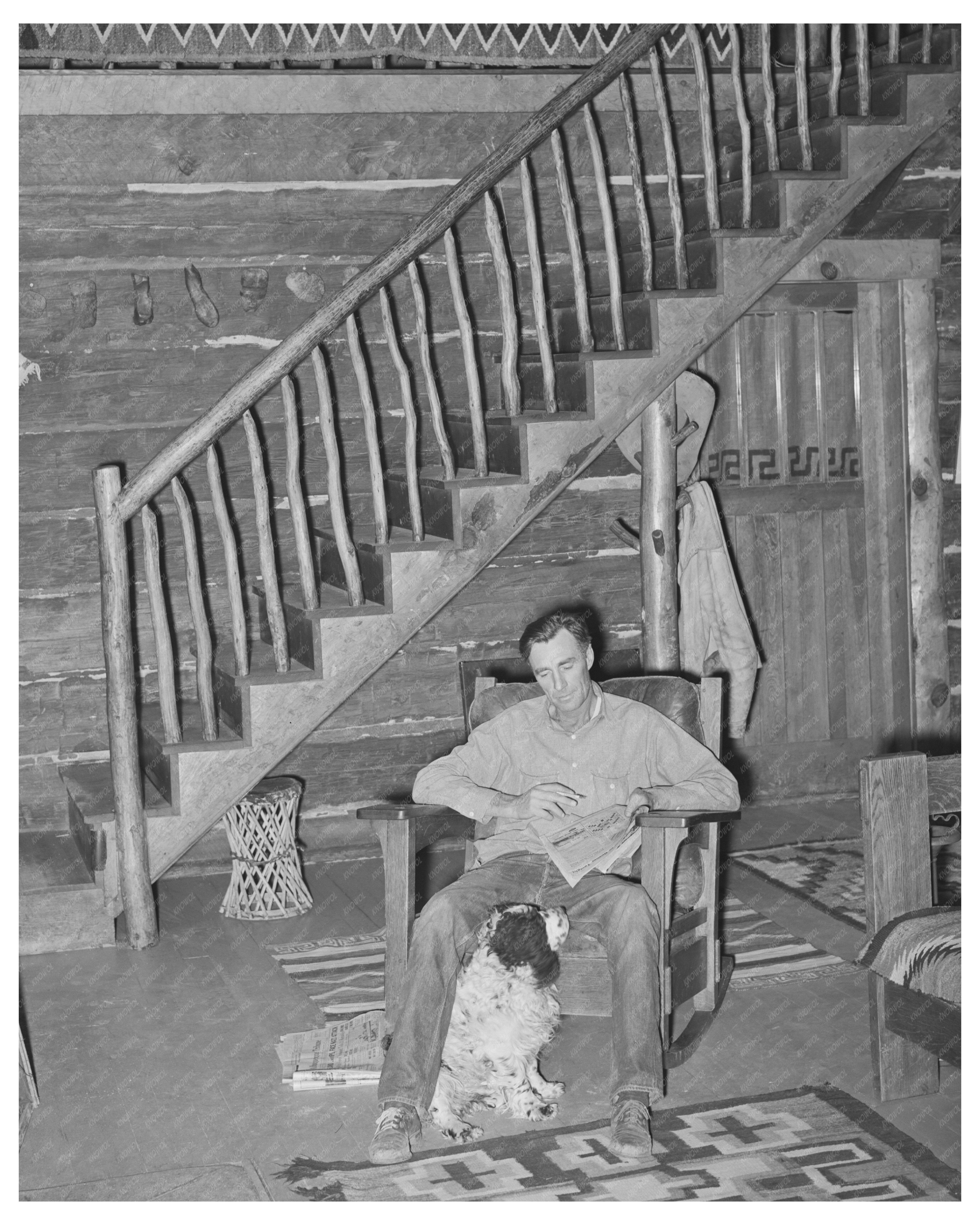 Navajo Lodge Manager with Dog Crossword Puzzle 1940