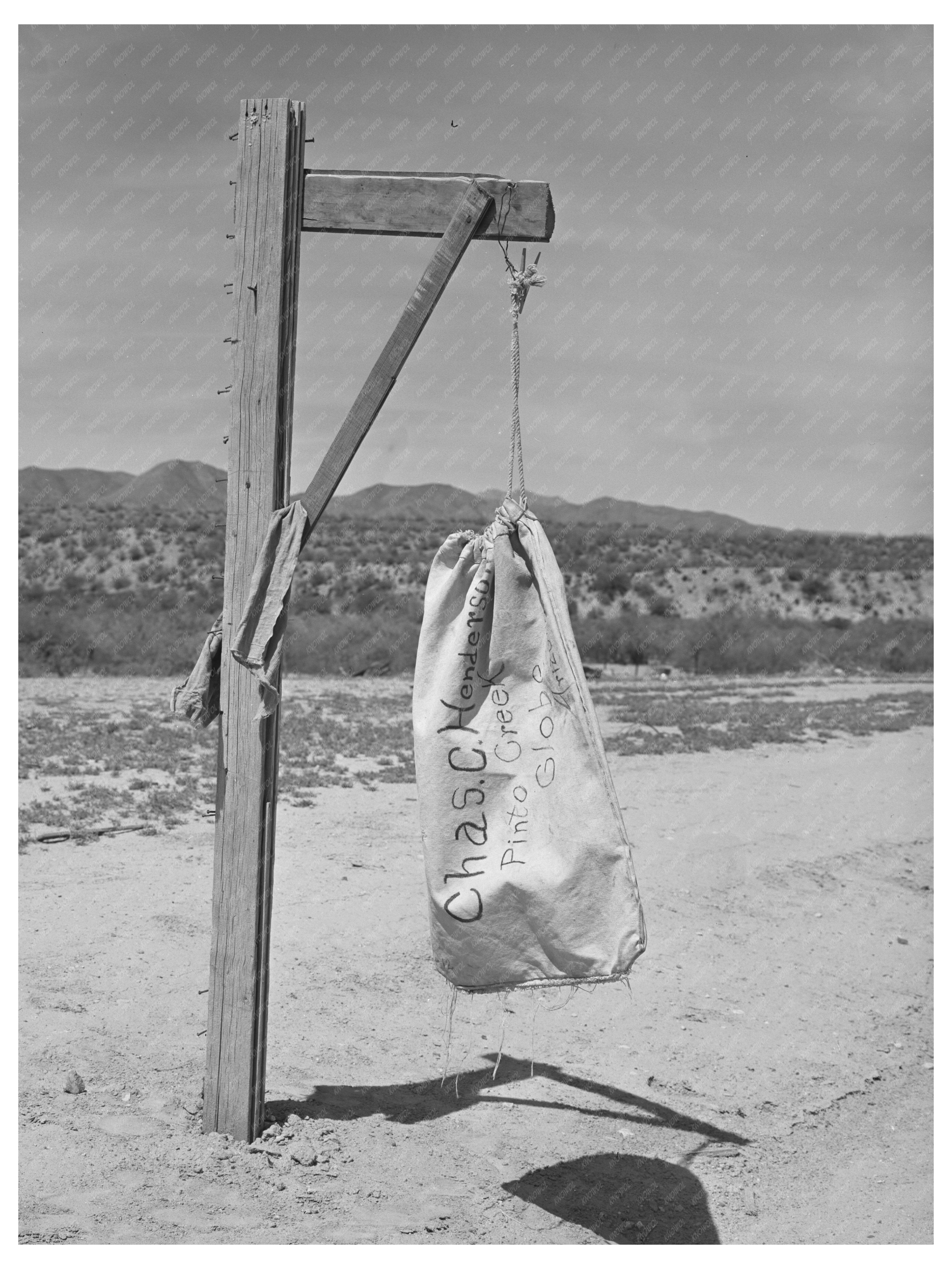 Mail Bag at Pinto Creek Farmhouse Arizona 1940