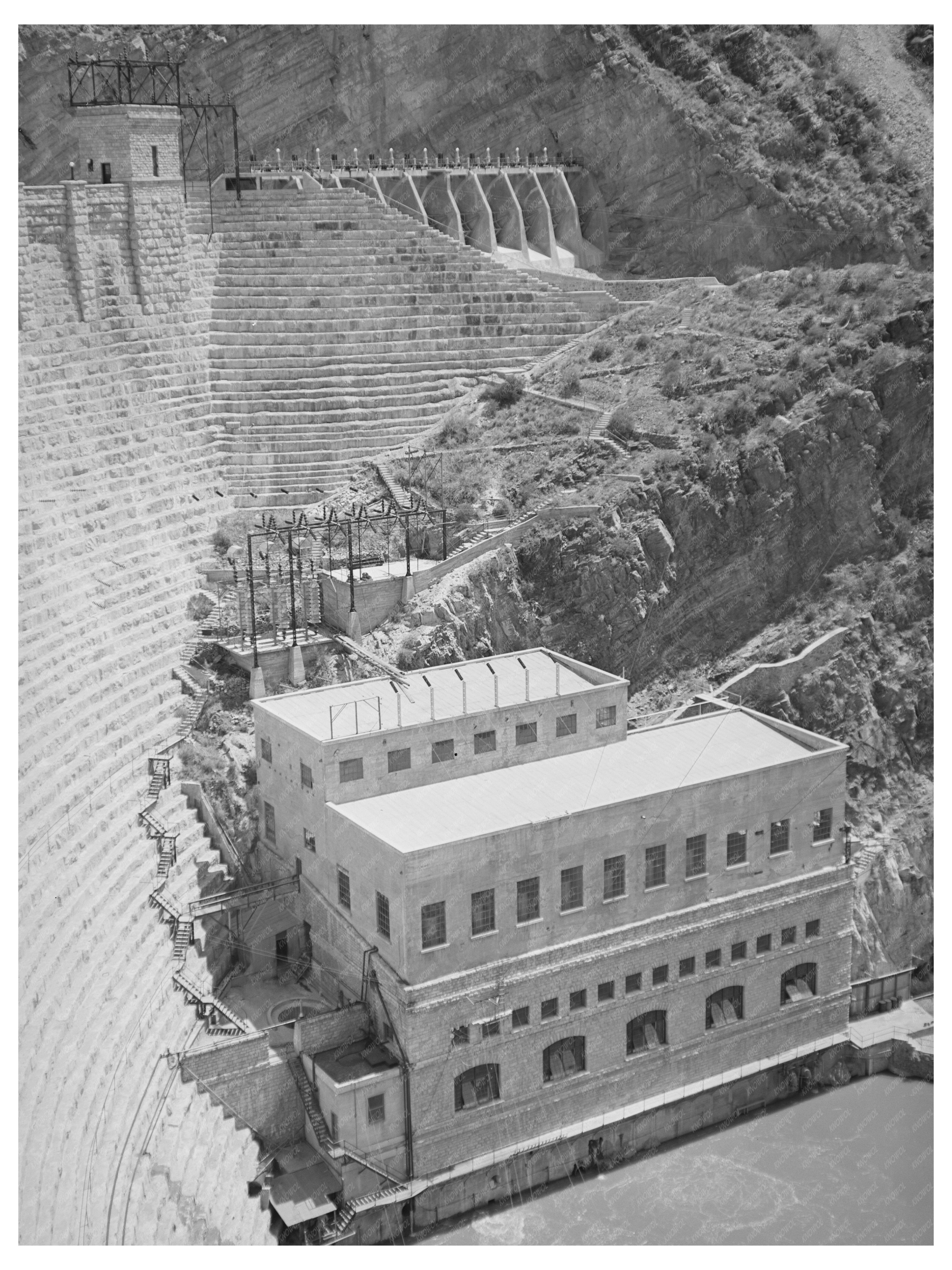 Hydroelectric Plant at Roosevelt Dam Gila County Arizona 1940