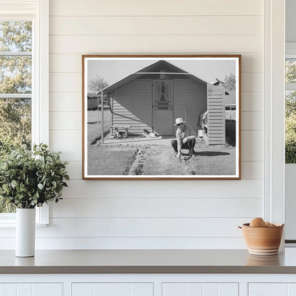 Migrant Worker Planting Flowers in Arizona 1940