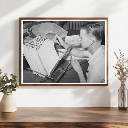 1940 Officer Reviewing Cooperative Books in Phoenix Arizona