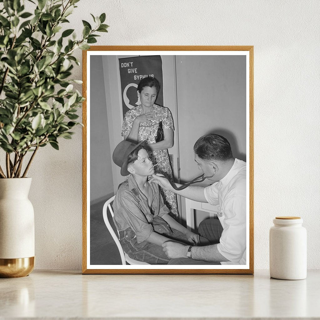 Doctor Examines Child at Agua Fria Camp May 1940