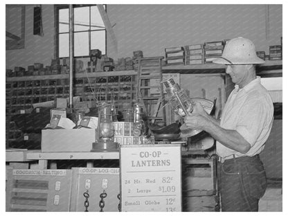 Cooperative Member Examines Lantern in Phoenix 1940