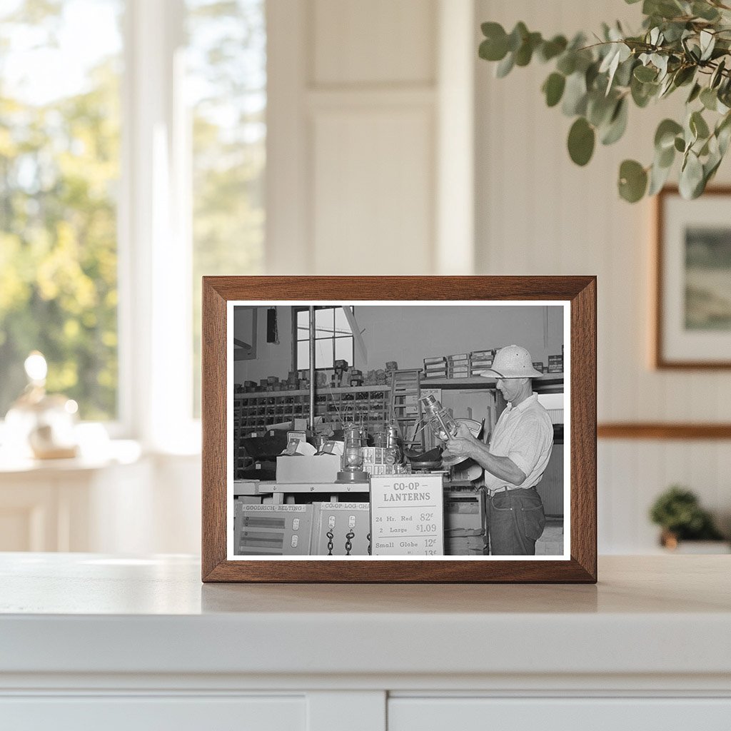 Cooperative Member Examines Lantern in Phoenix 1940