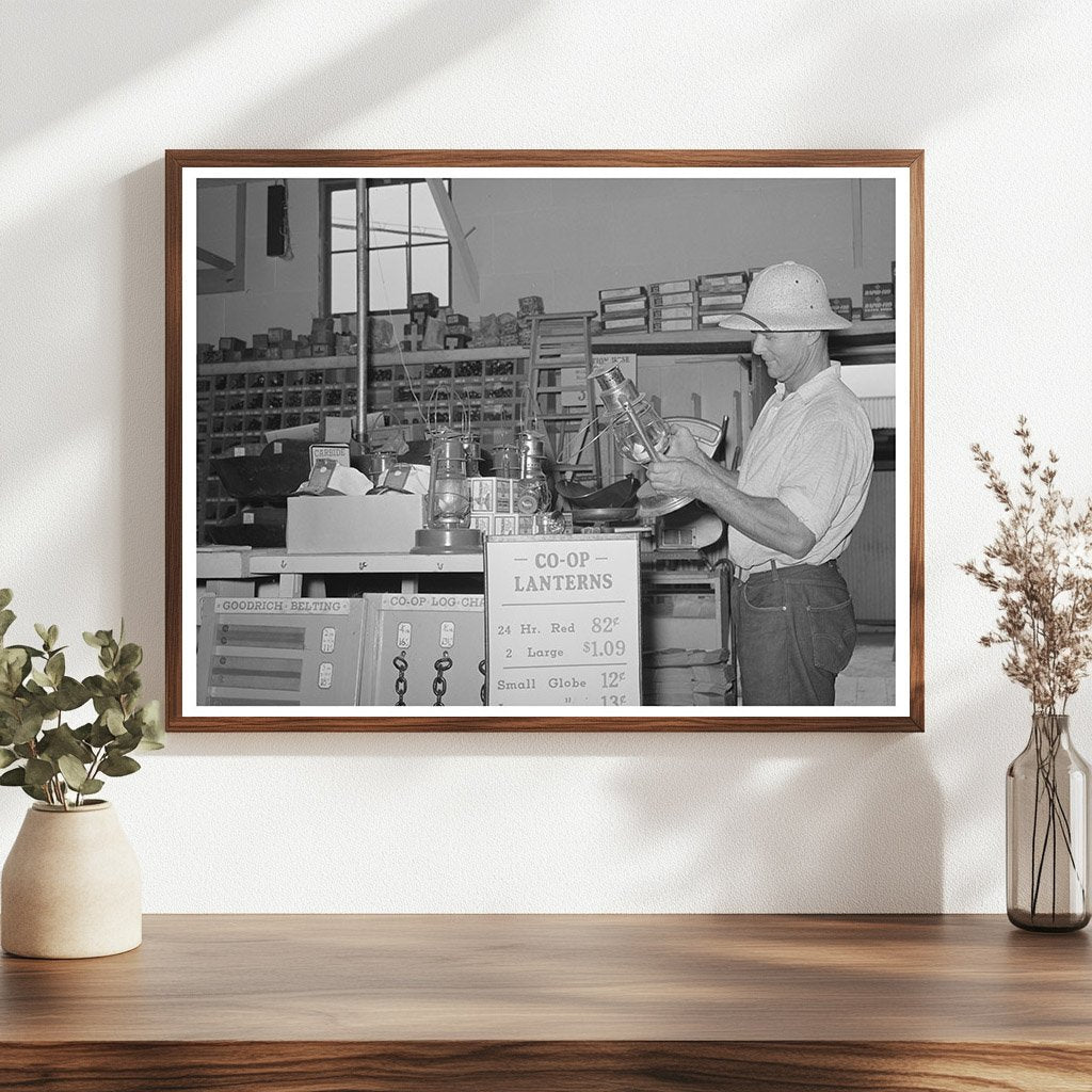 Cooperative Member Examines Lantern in Phoenix 1940