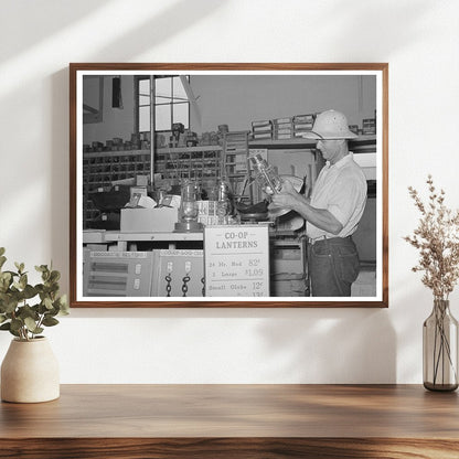 Cooperative Member Examines Lantern in Phoenix 1940