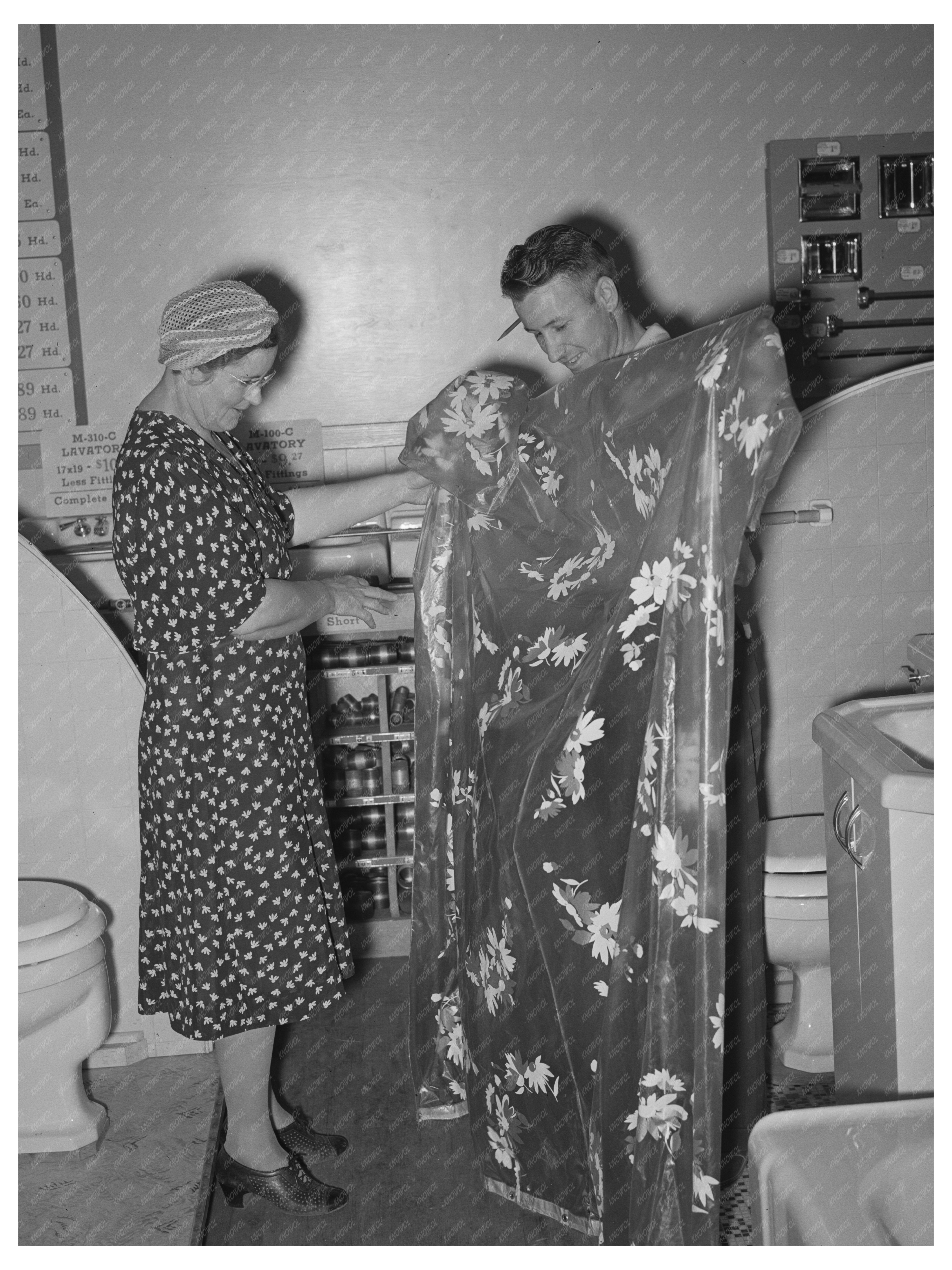 Shower Curtain Display in Phoenix Arizona May 1940