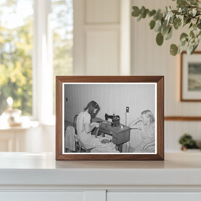 Wife Sewing at Aqua Fria Labor Camp Arizona 1944