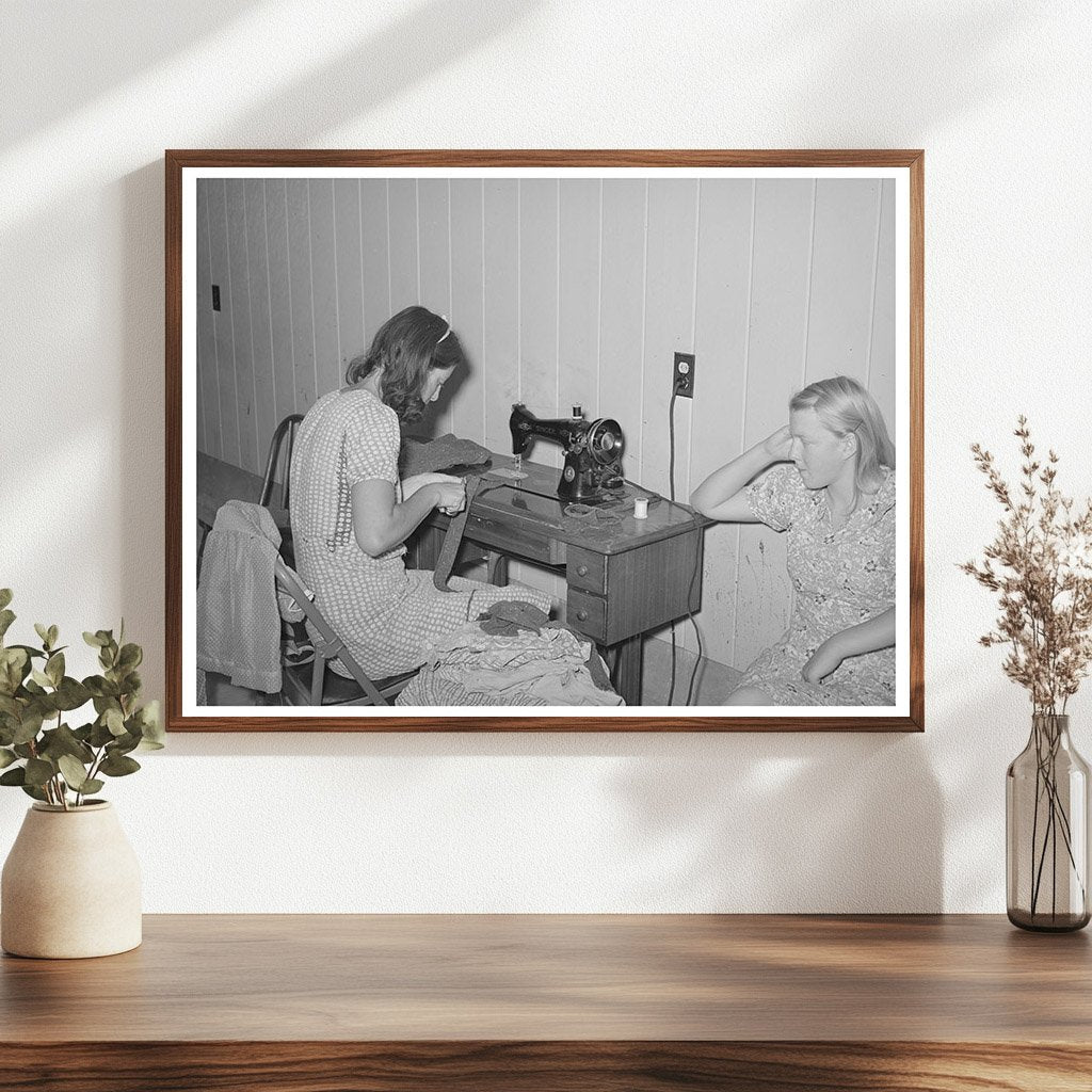 Wife Sewing at Aqua Fria Labor Camp Arizona 1944