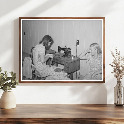 Wife Sewing at Aqua Fria Labor Camp Arizona 1944