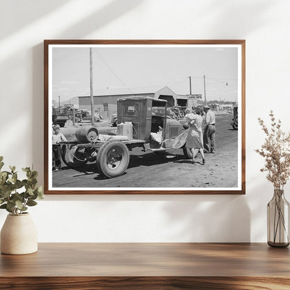 1940 Farmer in Phoenix AZ by Truck with Goods