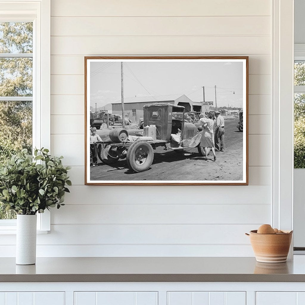 1940 Farmer in Phoenix AZ by Truck with Goods