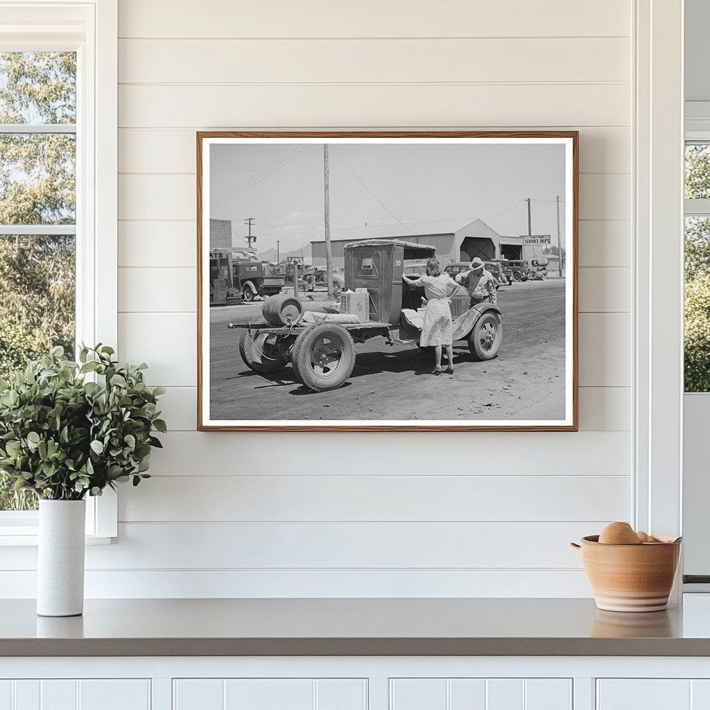 1940 Farmer in Phoenix Arizona with Truck of Goods