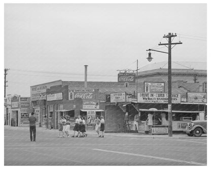 High School Students Crossing Street Phoenix Arizona 1940