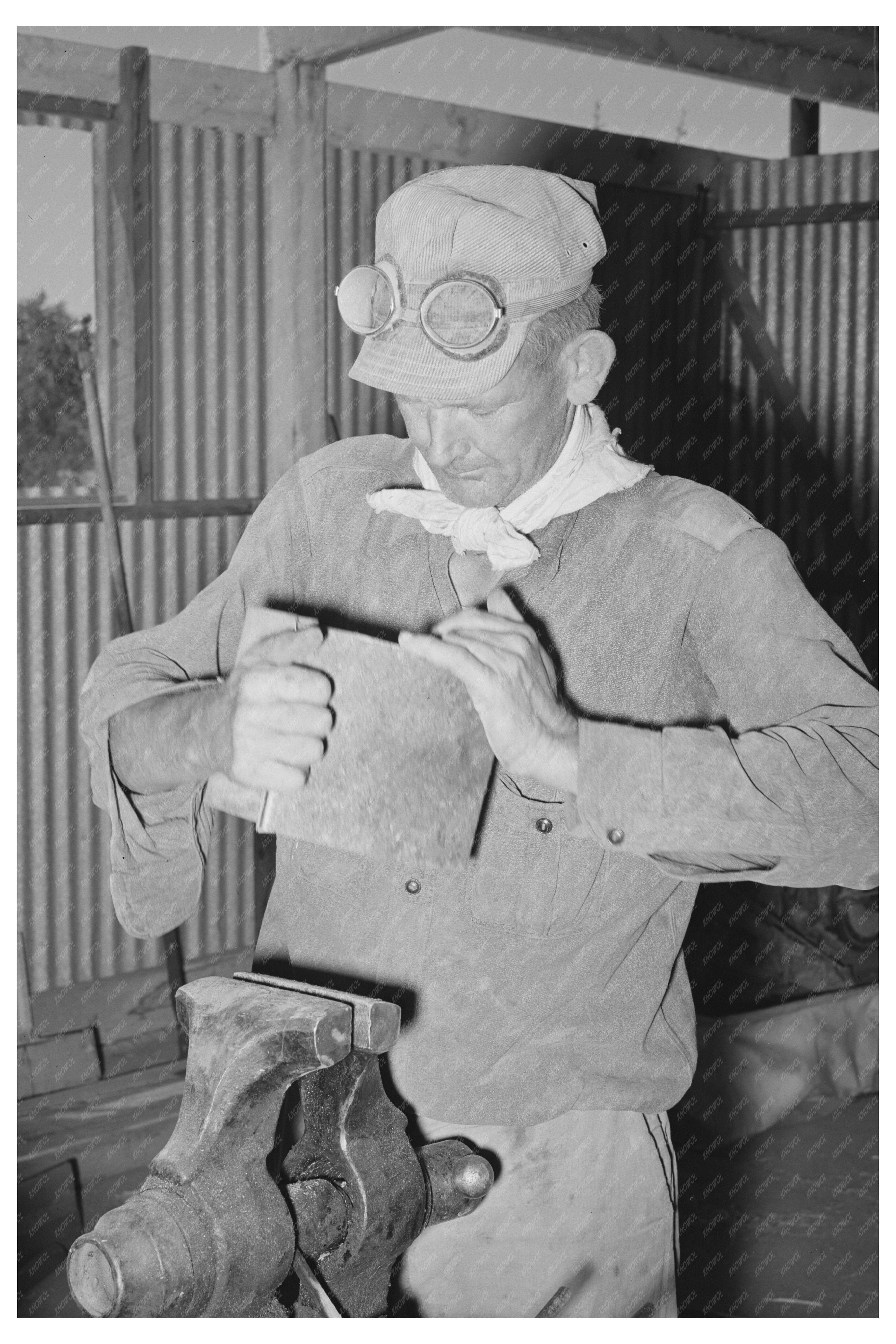 Worker Repairs Hay Chopper at Casa Grande Valley Farms 1940