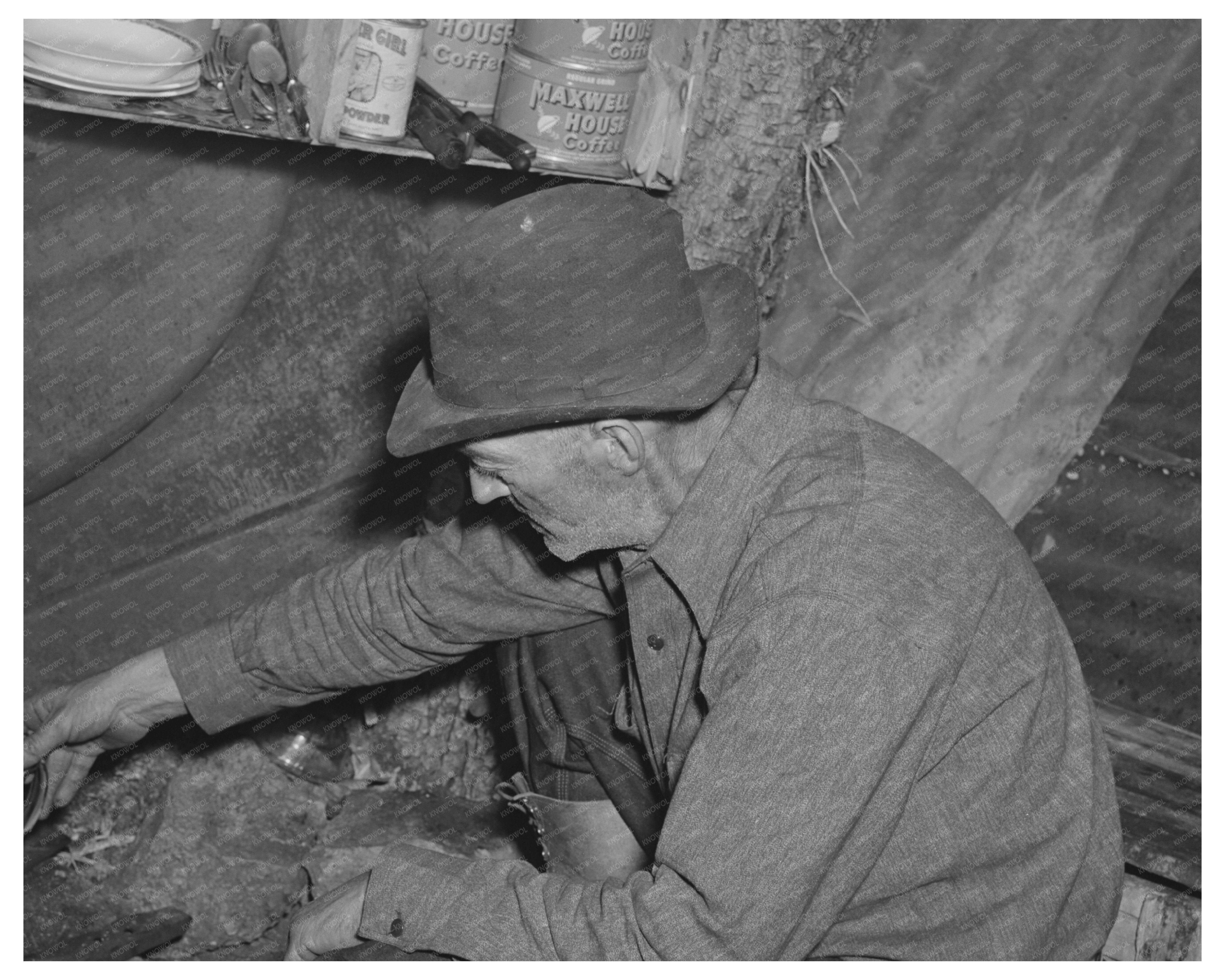 Gold Prospector Brewing Coffee in 1940 New Mexico