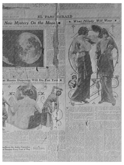 El Paso Herald Sheet 1914 Found in New Mexico 1940