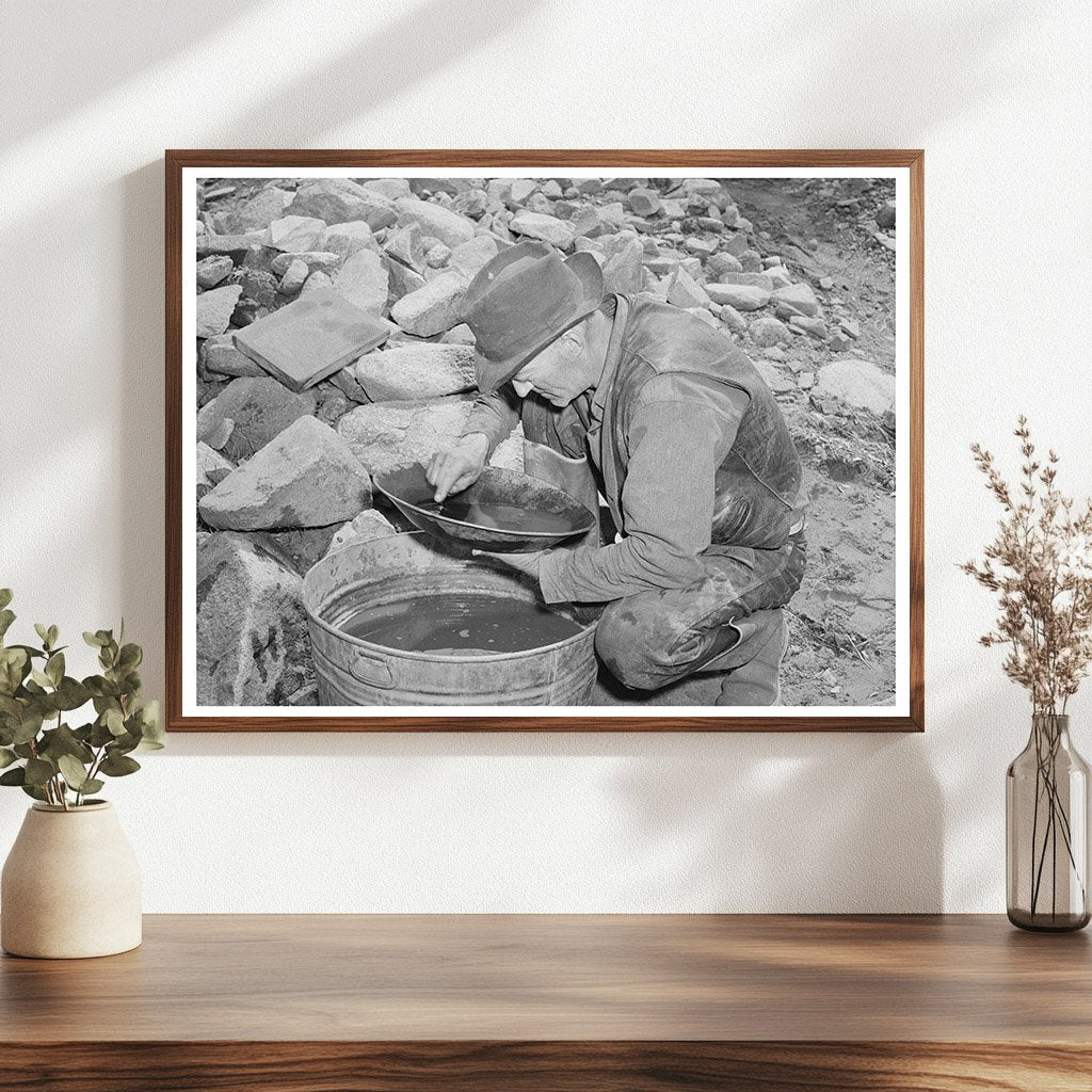 Eugene Davis Panning for Gold Pinos Altos New Mexico 1940