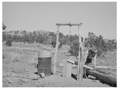 Faro Caudill Watering Trough in Pie Town New Mexico 1940