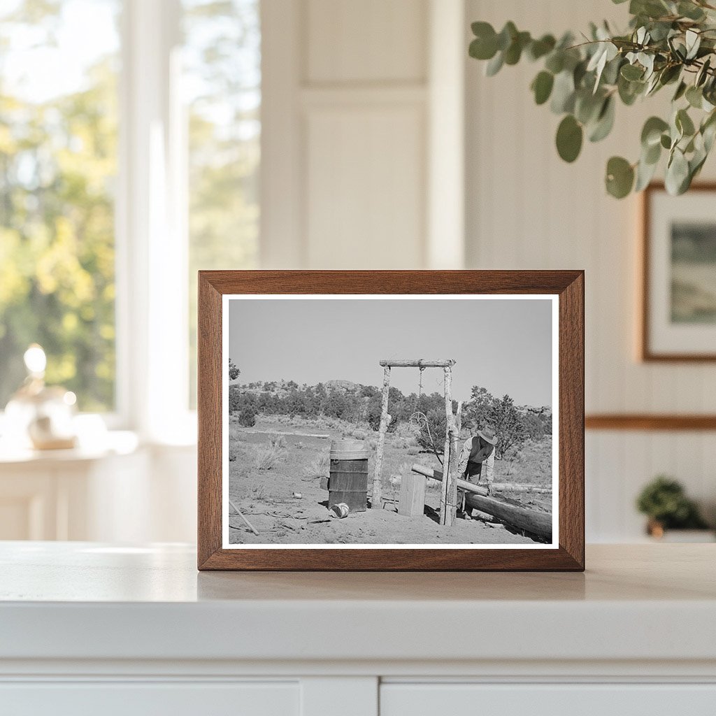 Faro Caudill Watering Trough in Pie Town New Mexico 1940