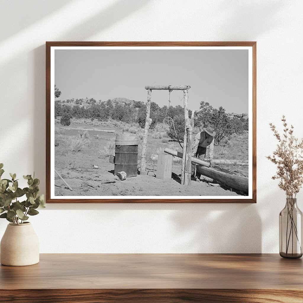 Faro Caudill Watering Trough in Pie Town New Mexico 1940