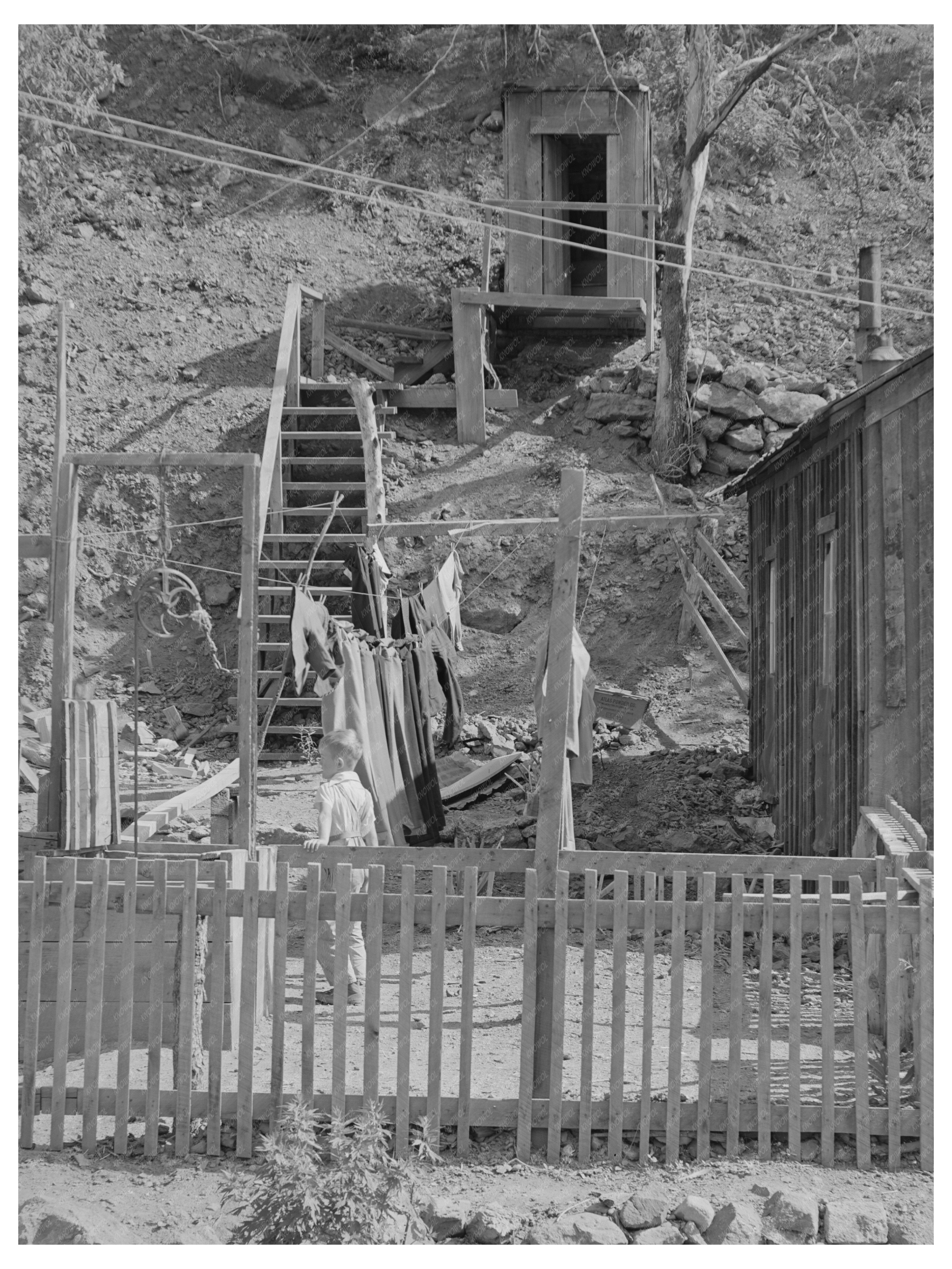 Mogollon New Mexico Backyard Steps to Privy May 1940