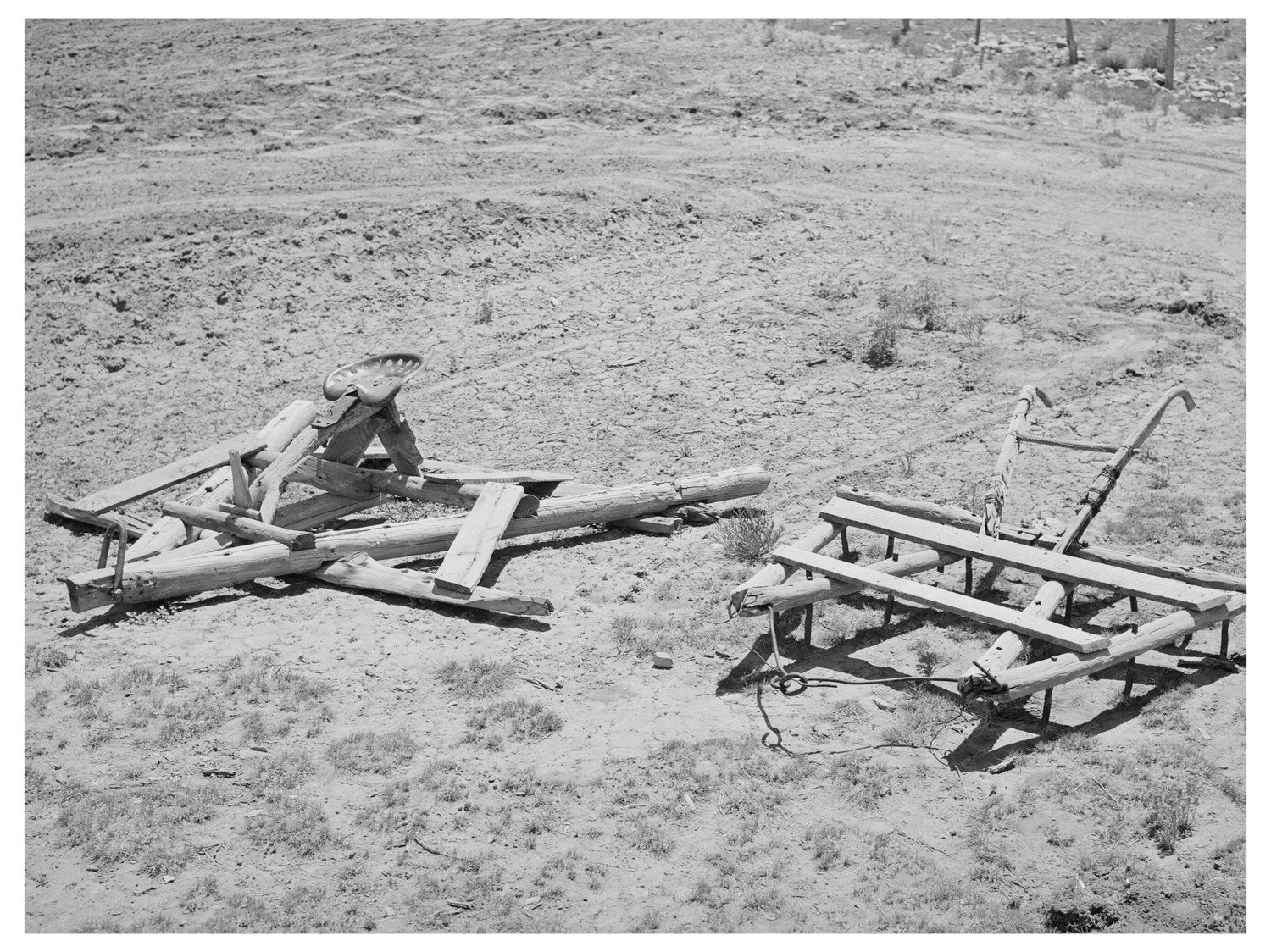 Homemade Floater and Harrow in Pie Town New Mexico 1940