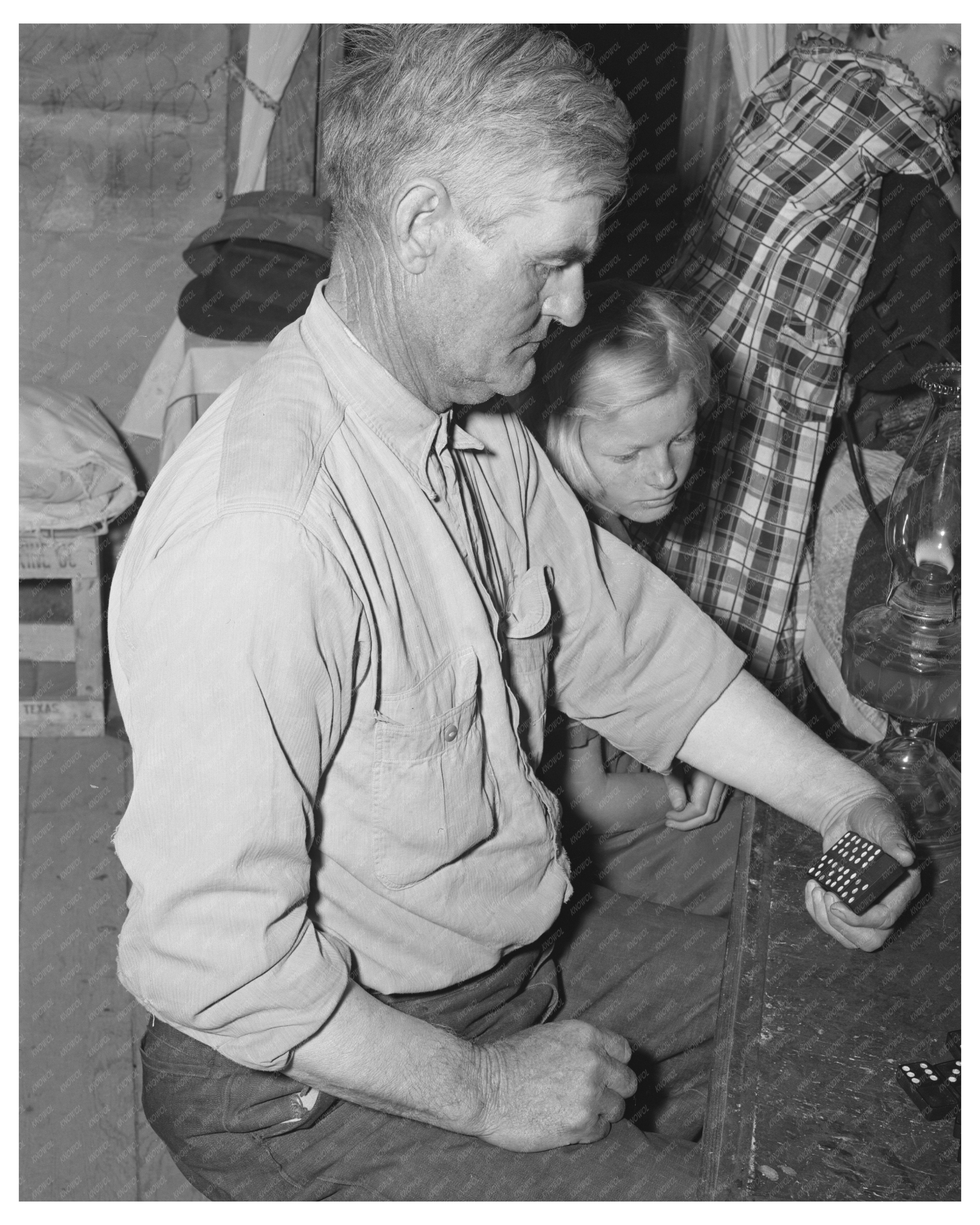 Mr. Besson Playing Forty-two in Pie Town New Mexico 1940