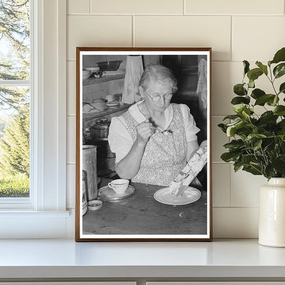 Mrs. Holley Sr. Eating Ice Cream in Pie Town New Mexico 1940