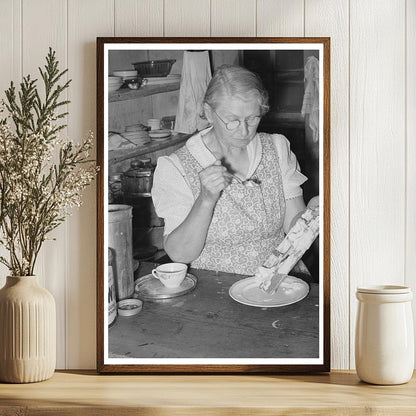 Mrs. Holley Sr. Eating Ice Cream in Pie Town New Mexico 1940