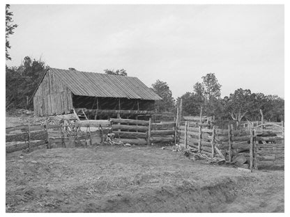 Vintage Slab Fence and Barn in Pie Town New Mexico 1940